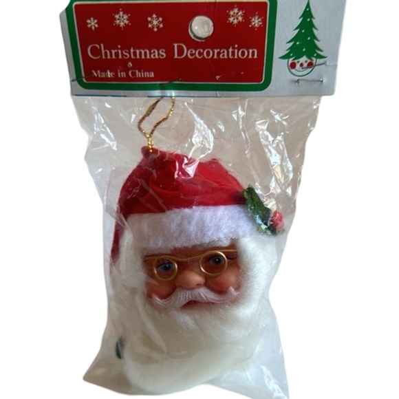 Vintage 6” Santa Head Christmas Ornament - Rare New Old Stock Item - Picture 1 of 9